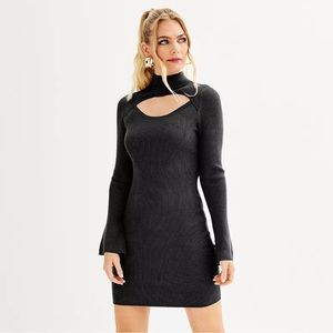 Women's INTEMPO Mockneck Cut-Out Mini Dress